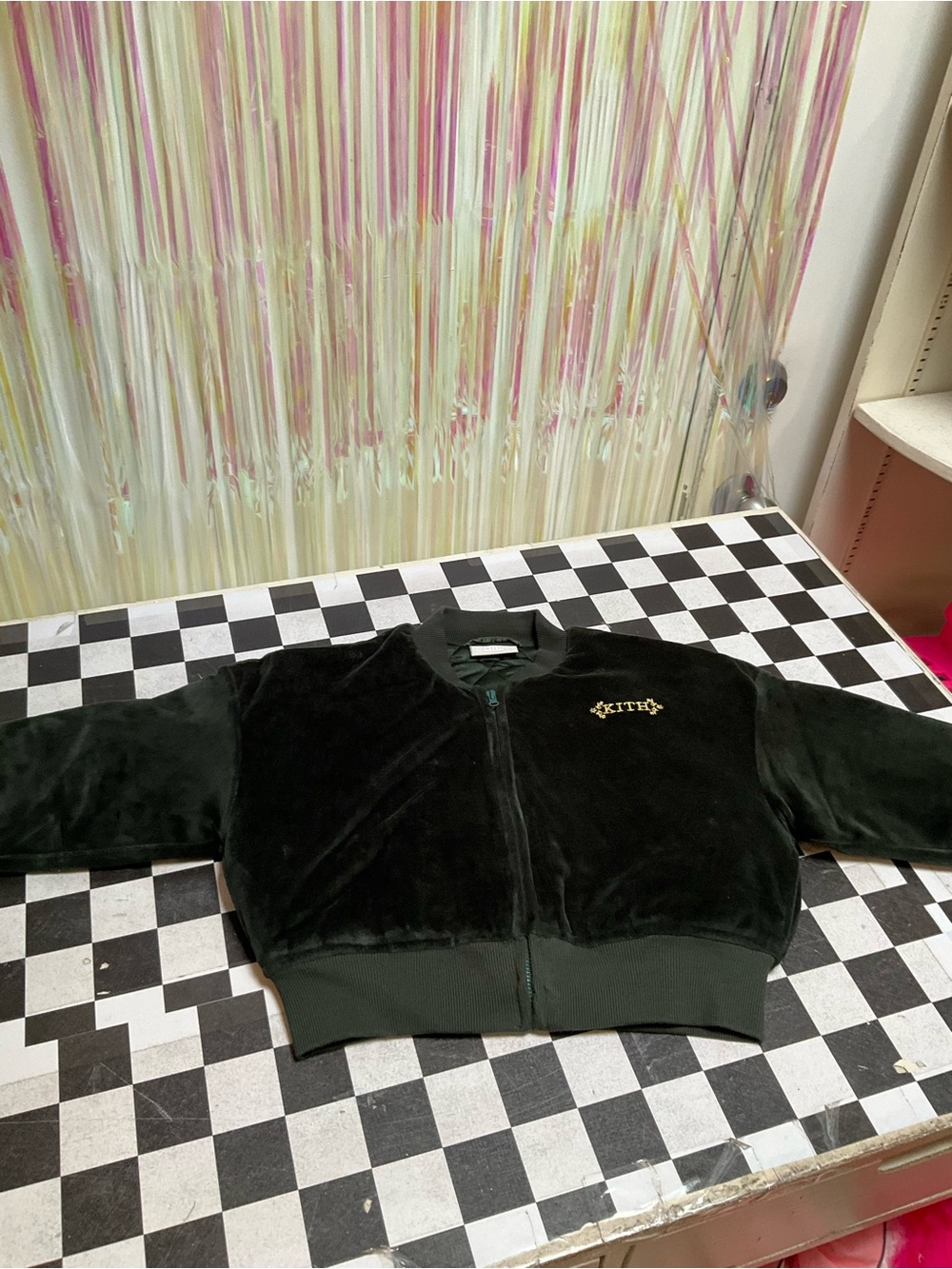 Kith Forest Green Velvet Bomber